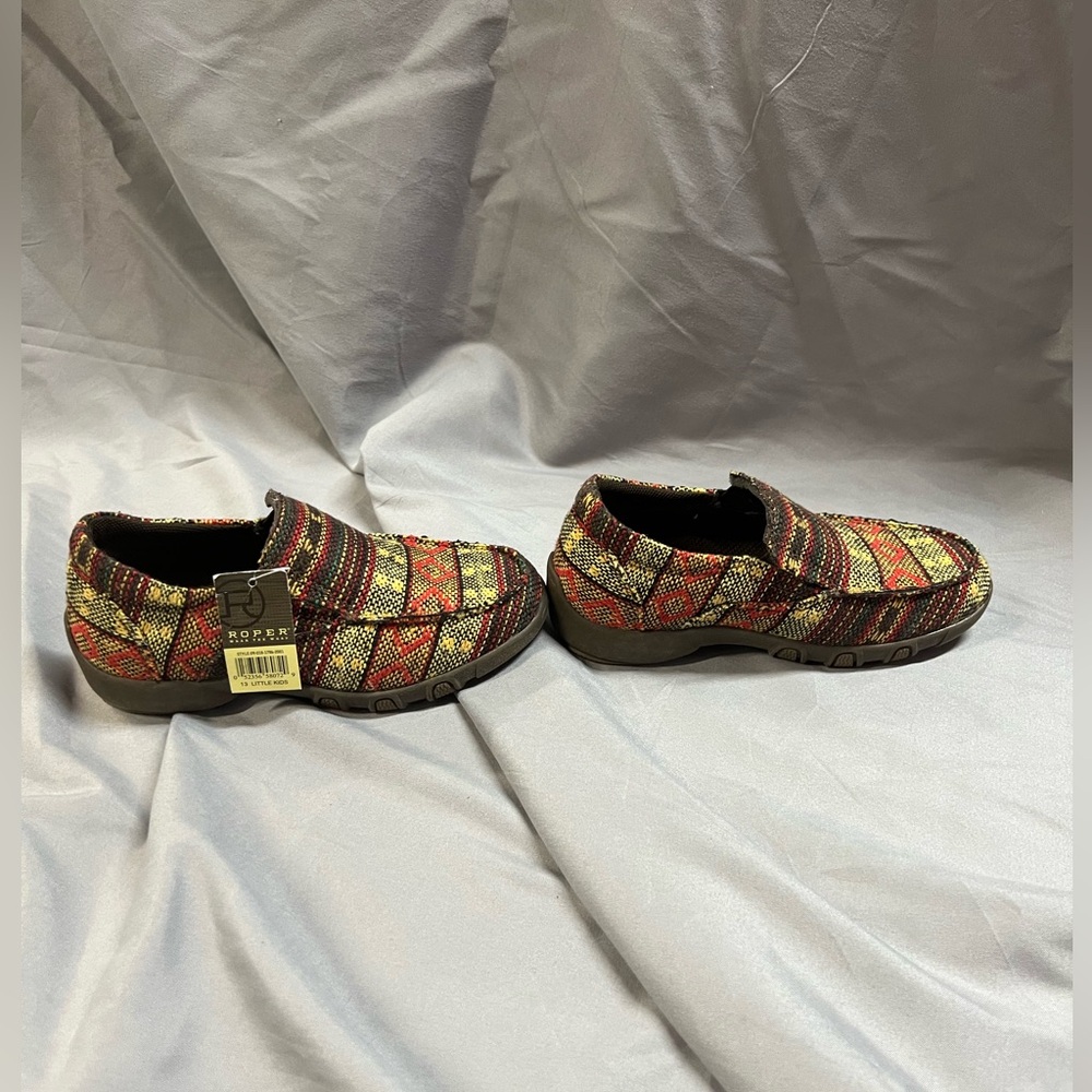 NWT Roper Johnnie Slip-On Shoes. Size 13 (Little Kids). Brown/Aztec Unisex!